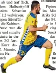  ?? Archivfoto: Richly ?? Emre Arik hatte in Eichstätt zwei Mal Grund zum Jubeln: Er brachte Pipinsried zwischen zeitlich mit 2:0 in Füh rung.