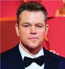  ??  ?? Matt Damon said the vast majority of men were not sex abusers