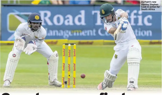  ??  ?? Durham’s new signing Stephen Cook in action for South Africa