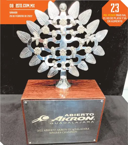  ?? ?? El árbol de la vida, que significa pasado, presente y futuro, será el trofeo de plata que se llevará la campeona del certamen zapopano.