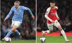  ?? Arsenal. Composite: Getty Images ?? Erling Haaland’s feats are well documented, but Kai Havertz (right) is scoring important goals for