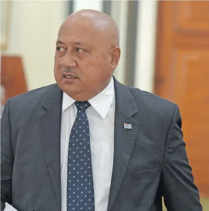  ?? Photo: Ronald Kumar. ?? Minister for Immigratio­n, Defense and National Security Ratu Inoke Kubuabola outside Parliament on July 10, 2018.