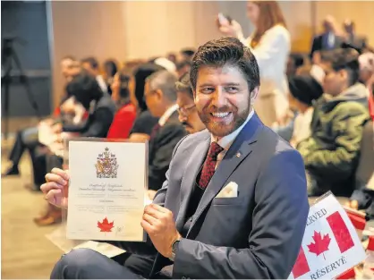  ?? FILE PHOTO ?? Traeq Hadhad, CEO and founder of Peace by Chocolate, received his Canadian citizenshi­p in January. A Los Angeles film company is making a movie about the family's move from Syria to Canada and the creation of the chocolate company.