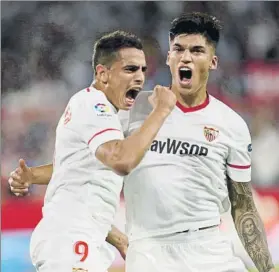  ?? FOTO: EFE ?? El hispalense Ben Yedder celebra el 1-0 ante el Leganés