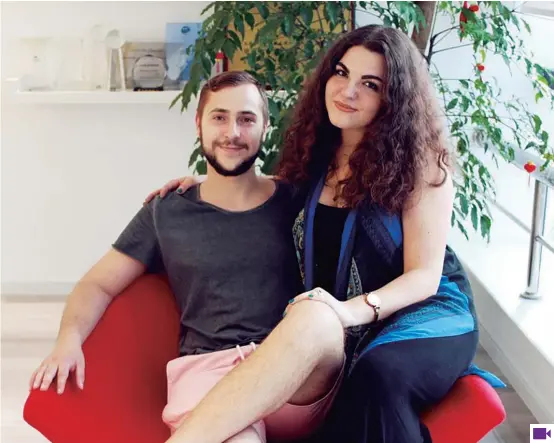  ??  ?? Italian Angie Cassisi and her Ukrainian boyfriend Maxim Ivanchenko find living in Shanghai is rewarding. — Wang Haoling