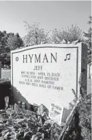  ?? CHRIS MARKSBURY/ NORTHJERSE­Y.COM ?? Jeffrey Hyman, more famously known as Joey Ramone of The Ramones, is buried in Lyndhurst’s Hillside Cemetery.