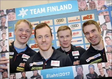  ?? FOTO: LEHTIKUVA/MARKKU ULANDER ?? HET KVARTETT. Iivo Niskanen, Sami Jauhojärvi, Matti Heikkinen och Lari Lehtonen slåss om medaljerna i dag.