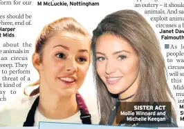  ??  ?? SISTER ACT Mollie Winnard and Michelle Keegan