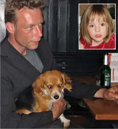  ??  ?? Suspect: Christian Brueckner in a bar in Hanover in 2011. Inset, Missing Madeleine McCann