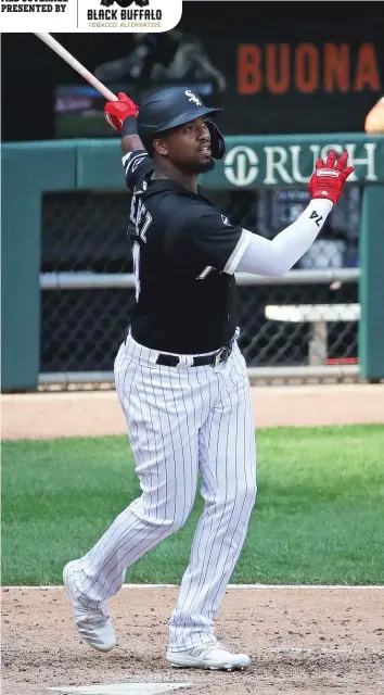  ?? JONATHAN DANIEL/GETTY IMAGES ?? Eloy Jimenez says he couldn’t even walk a few days ago because of a sprained foot, but he’s still hoping to contribute Tuesday — possibly as the Sox’ designated hitter.