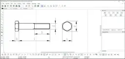  ??  ?? Bij het ontwerpen van een schroef in LibreCAD moet je met veel maten rekening houden.