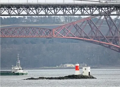  ??  ?? The lighthouse on Beamer Rock was dismantled to make way for the Queensferr­y Crossing.