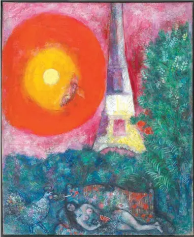  ?? MBAC ?? Marc Chagall, La tour Eiffel, 1929. Huile sur toile, 100 x 81,8cm. Musée des beaux-arts du Canada, Ottawa.