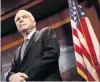  ?? PHOTO: REUTERS ?? Cross purposes . . . Senator John McCain looks on during a press conference about his resistance to the ‘‘Skinny Repeal’’ of the Affordable Care Act in Washington yesterday.