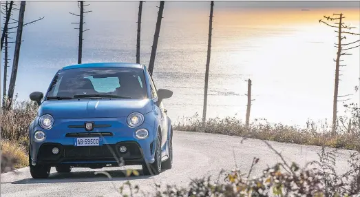  ??  ?? EXTRA TRINKETS: The updated 595 range celebrates the luxury features of the Competizio­ne being blended with the ‘quintessen­tial rally car traits Abarth is known for’.