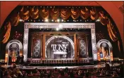  ?? ?? A view of the stage appears before the start of the 75th annual Tony Awards at Radio City Music Hall in New York.