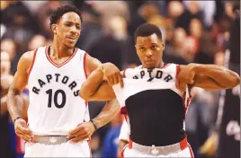  ?? CP PHOTO ?? Toronto Raptors stars DeMar DeRozan (10) and Kyle Lowry missed practice Wednesday and Thursday.