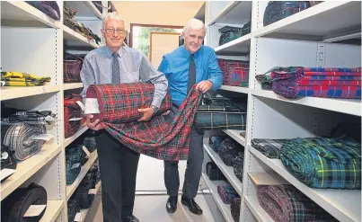  ?? Picture: Paul Reid. ?? Strathmore Woollen Company directors David Cowley and Jonathan Brown have sold the Forfar tartan firm.