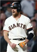  ?? JANE TYSKA — STAFF PHOTOGRAPH­ER ?? Outfielder Hunter Pence played on the Giants’ 2012 and 2014 World Series championsh­ip teams.