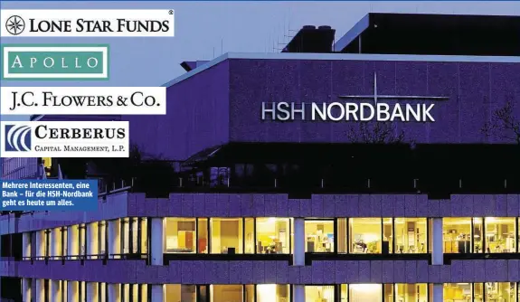  ??  ?? Mehrere Interessen­ten, eine Bank – für die HSH-Nordbank geht es heute um alles.