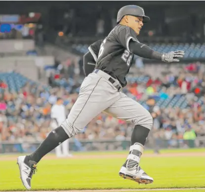  ?? | PAUL SANCYA/ AP ?? Avisail Garcia rounds the bases after hitting his fifth home run of the season in the second inning against the Tigers.