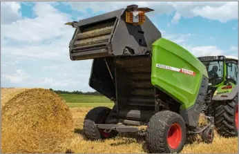  ?? ?? Rotana balers from Fendt can come with moisture and weigh sensors for accurately assessing crops