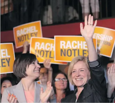  ?? LEAH HENNEL/CALGARY HERALD ?? NDP Leader Rachel Notley could win a minority government or thin majority government in Alberta.