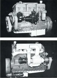  ??  ?? For contrast, here is an automotive applicatio­n HBS from 1942. Note where the exhaust manifold exits and the lower profile of the engine. Also the cooling fins on the intake manifold to help cool the boosted charge of air. Generally speaking the automotive installer (the truck factory) would design and build the mounting system for the chassis in which the engine was to be mounted.