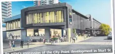  ??  ?? An artist’s impression of the City Point developmen­t in Sturt St.