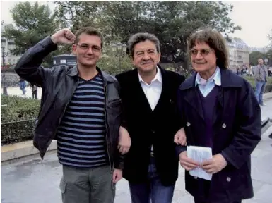  ??  ?? Charb, Mélenchon et Cabu, au temps de l’union.