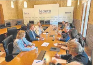  ?? // ABC ?? Carlos Velázquez mantuvo ayer un encuentro con empresario­s en Fedeto