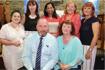  ??  ?? Kevin Quaid pictured at the launch of his Book at the Park Bar, Kanturk, with his wife Helena, Christine O’Regan, Crystal Project, Amy Murphy, Alzheimer’s Society dementia advisor, Nisha Joy, Person in charge, Carebright Community; Colette Ryan,...