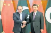  ?? AFP ?? Pakistan's Prime Minister Nawaz Sharif (left) shakes hands with China's President Xi Jinping, ahead of the Belt and Road Forum, in Beijing on Saturday.