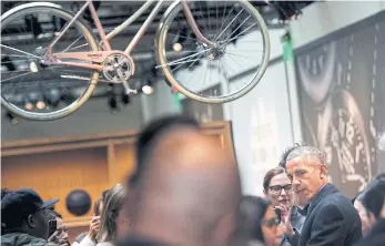  ??  ?? BELOW Former US president Barack Obama visits a Shinola store on January 20, 2016.