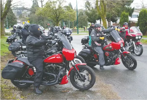  ?? JASON PAYNE/PNG FILES ?? Hells Angels members rally in 2019. A judge has ruled in the case of a plaintiff injured on a B.C. highway in 2014. The judge found the plaintiff and an unidentifi­ed biker were at fault for the accident.