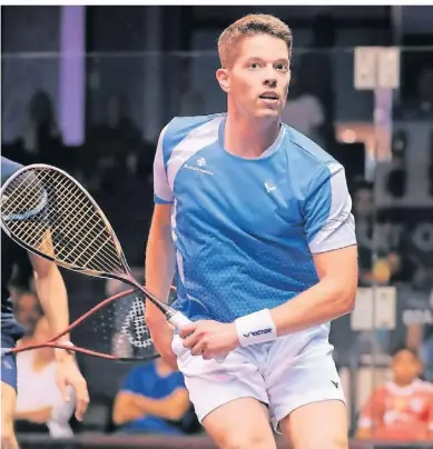  ?? FOTO: NATHAN CLARKE/PSA WORLDTOUR ?? Hauptfeldw­ebel Raphael Kandra ist vierfacher Deutscher Einzelmeis­ter und wurde 2019 als erster deutscher Squashspie­ler Europameis­ter.