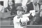  ?? AP ?? Dodgers designated hitter Shohei Ohtani prepares to bat in the first inning of an exhibition game in Seoul, South Korea, on Sunday.