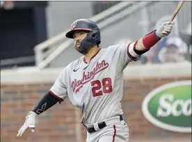  ?? AP file photo ?? Kurt Suzuki will play his 15th Major League Baseball season with the Los Angeles Angels. It will be the fifth MLB organizati­on the Baldwin High School graduate has played for, joining the Oakland Athletics, Washington Nationals, Minnesota Twins and Atlanta Braves.