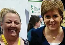  ??  ?? Snapped: Mrs Taylor poses with Nicola Sturgeon