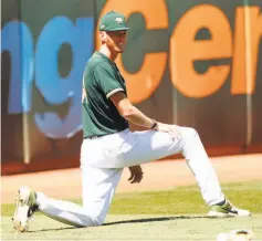  ?? Scott Strazzante / The Chronicle 2020 ?? Oakland’s A.J. Puk was the A’s top pick in 2016, but injuries have limited him to 111⁄3 innings in the big leagues — all in 2019.