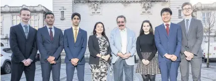  ??  ?? Cathedral School sixth-form students and head of science with professor Robert Winston at the inaugural STEM night