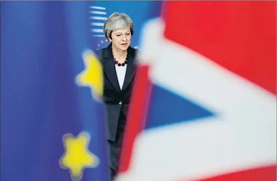  ?? EMMANUEL DUNAND / AFP ?? La primera ministra británica, Theresa May, ayer a su llegada a la reunión del Consejo Europeo en Bruselas
