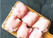  ?? GETTY IMAGES ?? Start with boneless, skinless chicken thighs, seasoned with salt, pepper and a light dusting of flour.