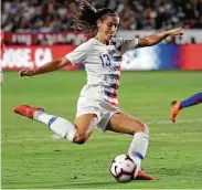  ?? Marcio Jose Sanchez / Associated Press ?? Alex Morgan was named U.S. Soccer’s Player of the Year for the second time after leading the national team with 18 goals in 19 matches.