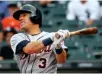  ?? Associated Press ?? Detroit Tigers’ Ian Kinsler hits a single against the Chicago White Sox during the first inning Thursday in Chicago.