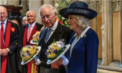  ?? Photograph: Charlotte Graham/Daily Telegraph/PA ?? King Charles and the Queen Consort at York Minster. The Windsors tend to receive a bump in popularity at events such as jubilees and royal weddings.