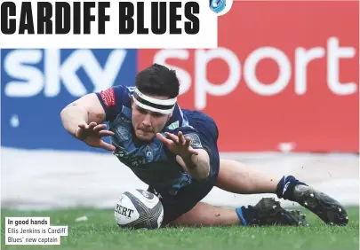  ??  ?? In good handsEllis Jenkins is Cardiff Blues’ new captain