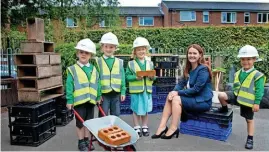  ?? Mandy Jones ?? ●●Anwyl Homes’ donation to Burscough Village Primary School for constructi­on items for imaginativ­e play. Pictured with the reception class is Anwyl Homes sales advisor Samantha France