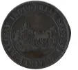 ??  ?? Liversedge Mutual Co-Op Society Ltd £5 octagonal token in red vulcanite
