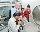  ??  ?? Coordinati­ng Secretary to the Deputy Minister of Mahaweli Developmen­t and Environmen­t (left) and Managing Director of Fonterra Brands Sri Lanka, Leon Clement (2nd left) pouring milk into the rapid chilling system to mark the ceremoniou­s opening the...